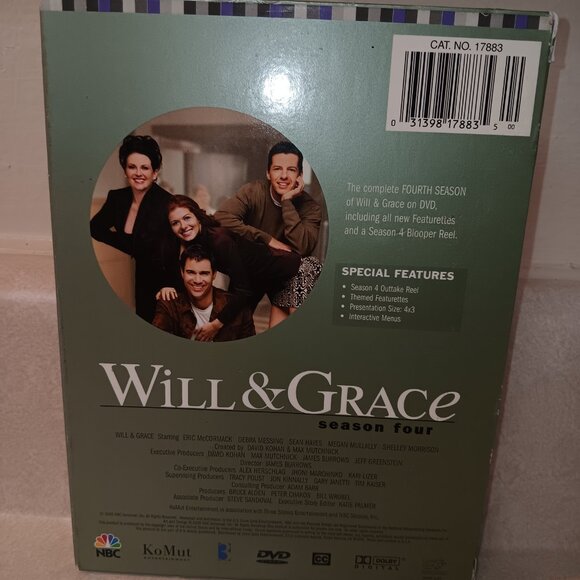 Will Grace - Season Four (DVD, 2005, 4-Disc Set) NEW - Picture 5 of 5